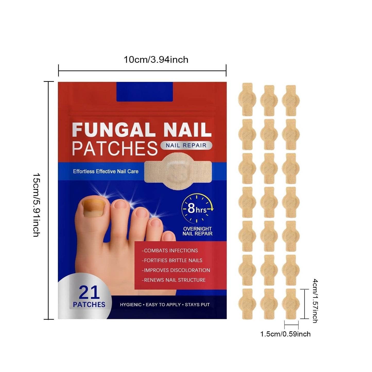 FungalPatch - Antibakteriell Svampdödande Plåster och Nagelvårdspaket