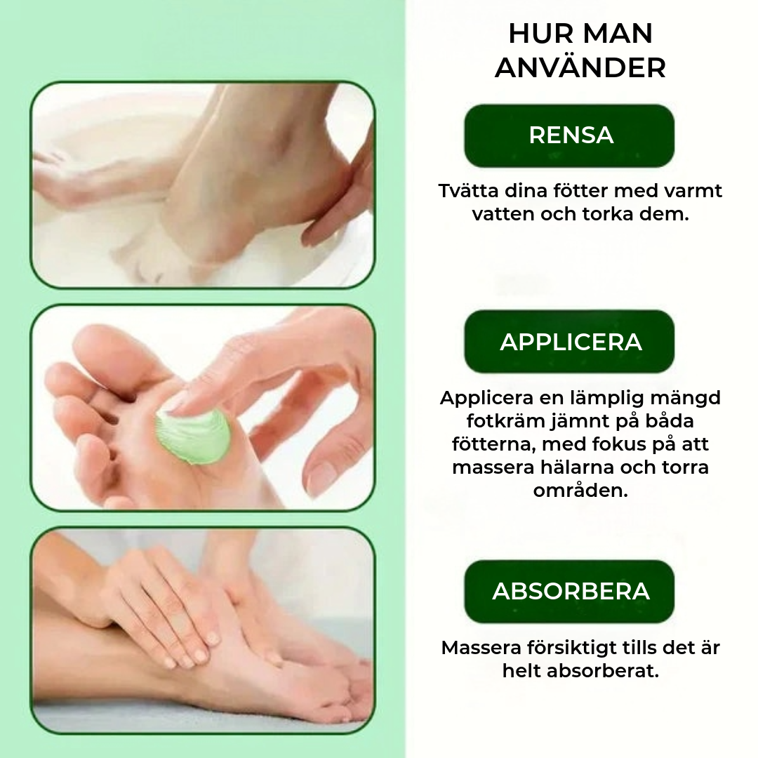 Fuktighetskräm för fötterna med tea tree-olja och aloe vera