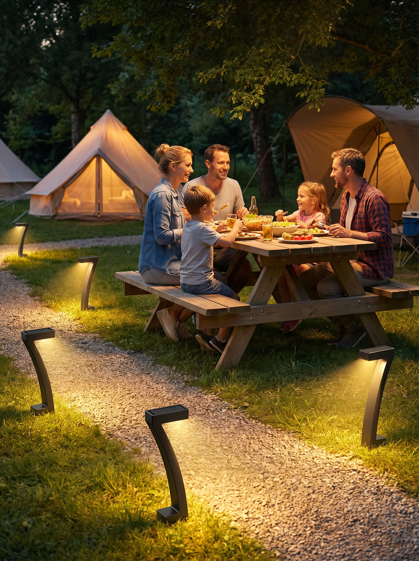 Modern Soldriven Gångbelysning i Kreativ Design