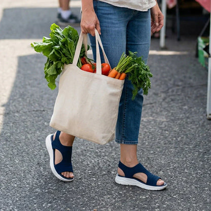 Bekväma, andningsbara platta sandaler