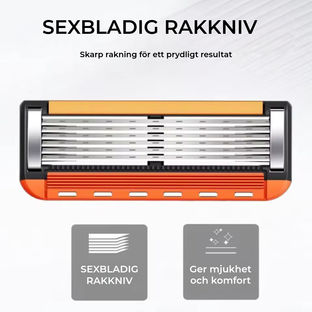 ProShave 6 – Rakblad med 6 blad i förpackningar om 24/48 st. Klassisk och säker rakning med sex blad för precision, komfort och lång livslängd
