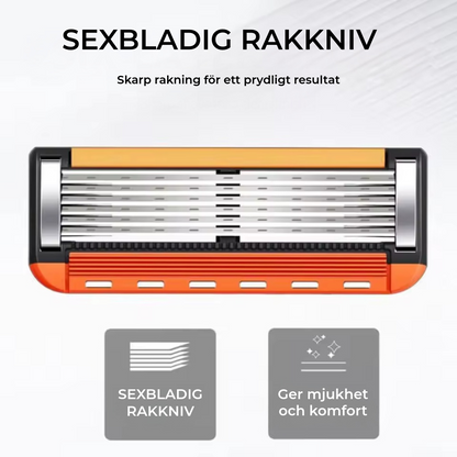 ProShave 6 – Rakblad med 6 blad i förpackningar om 24/48 st. Klassisk och säker rakning med sex blad för precision, komfort och lång livslängd