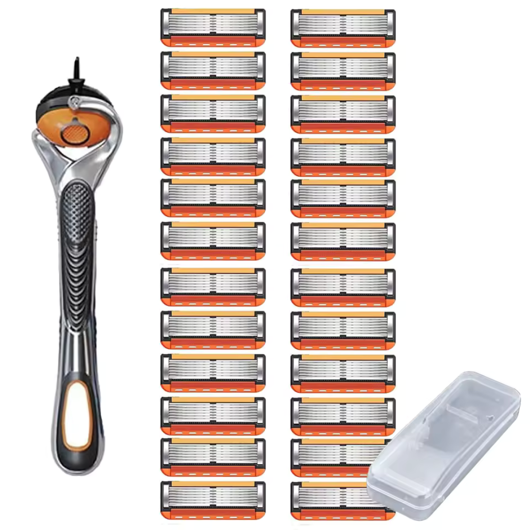 ProShave 6 – Rakblad med 6 blad i förpackningar om 24/48 st. Klassisk och säker rakning med sex blad för precision, komfort och lång livslängd
