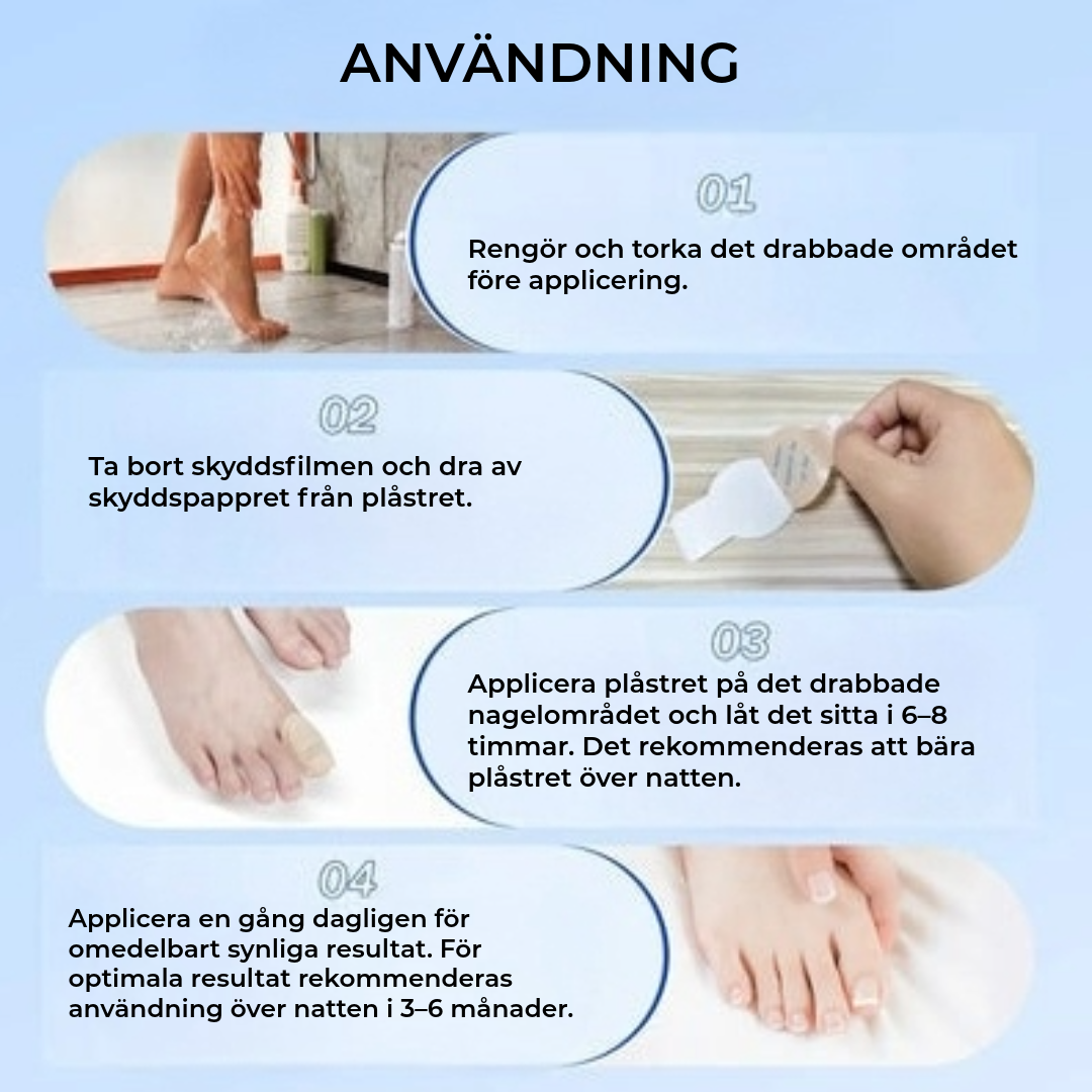 FungalPatch - Antibakteriell Svampdödande Plåster och Nagelvårdspaket
