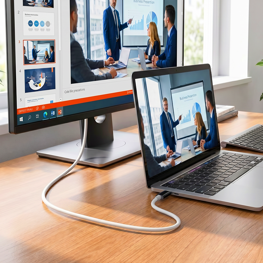 USB-C till HDMI-adapterkabel – Streama, spela och ladda samtidigt – För Switch, mobil och surfplatta