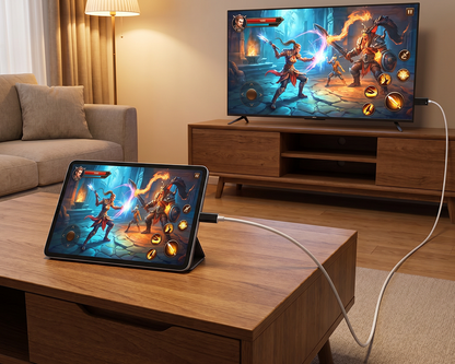 USB-C till HDMI-adapterkabel – Streama, spela och ladda samtidigt – För Switch, mobil och surfplatta