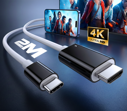 USB-C till HDMI-adapterkabel – Streama, spela och ladda samtidigt – För Switch, mobil och surfplatta