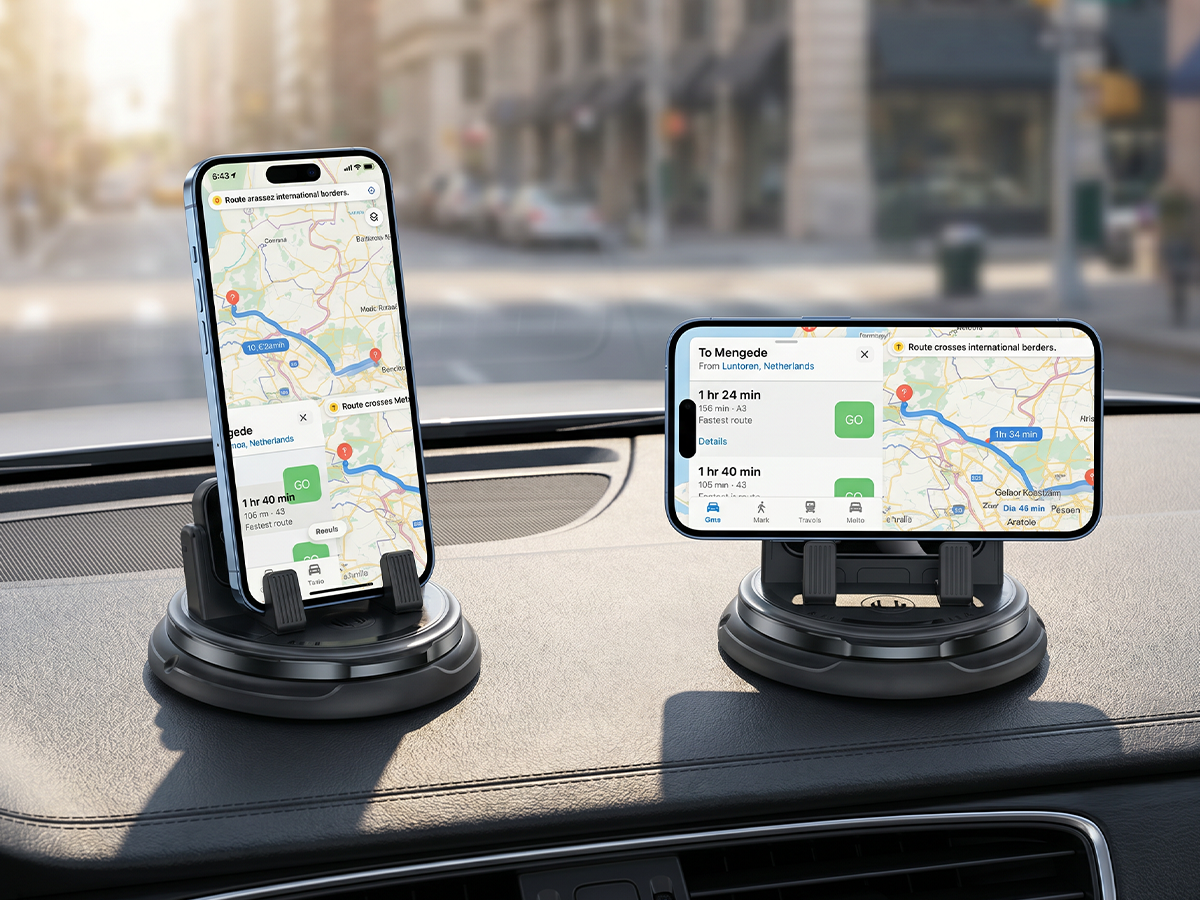 Roterbar mobilhållare för instrumentbrädan