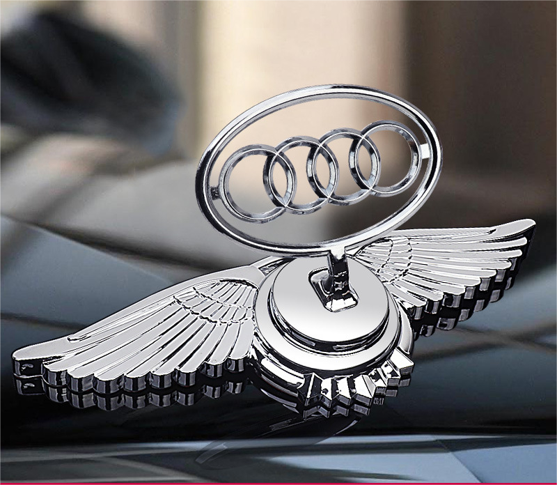 Motorhuvsemblem med billogo