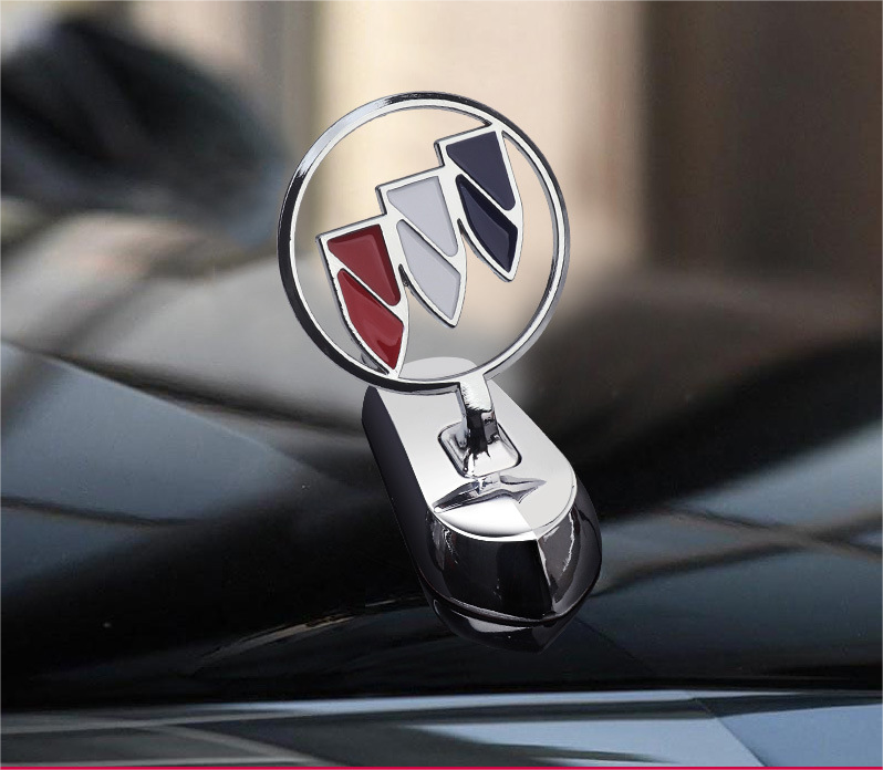 Motorhuvsemblem med billogo