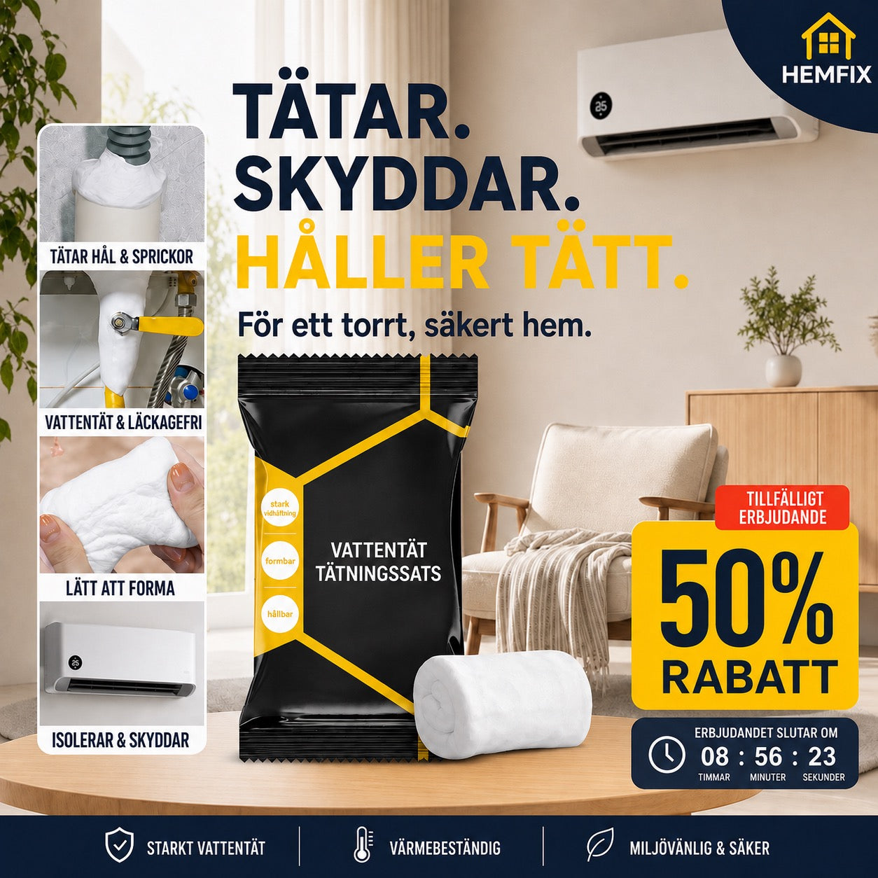 Vattentät tätningsmassa – Flexibel, väderbeständig och enkel att applicera