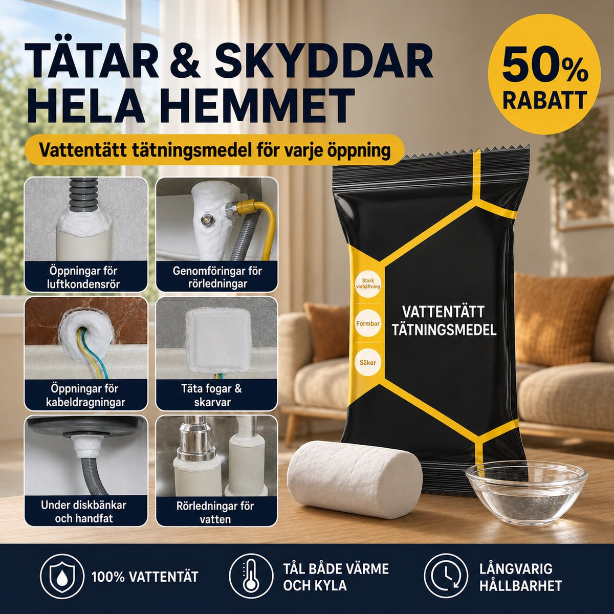 Vattentät tätningsmassa – Flexibel, väderbeständig och enkel att applicera
