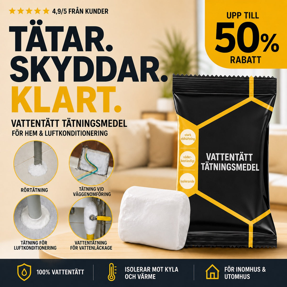 Vattentät tätningsmassa – Flexibel, väderbeständig och enkel att applicera