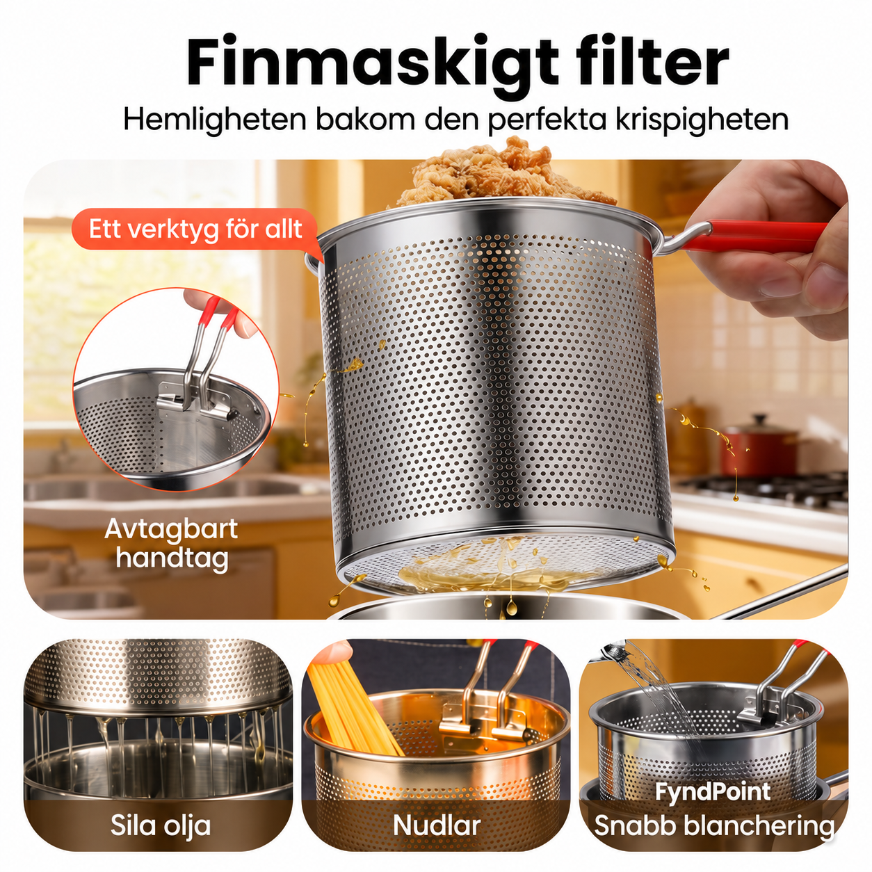 Multifunktionell fritös – Fritera, steka, koka och sjuda i en och samma kastrull