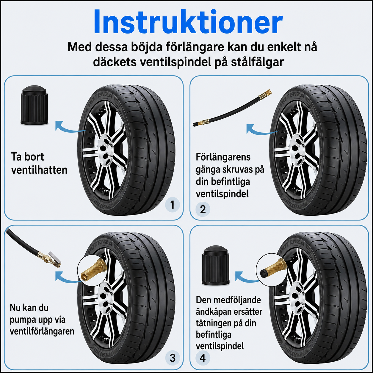 Universell ventilförlängare