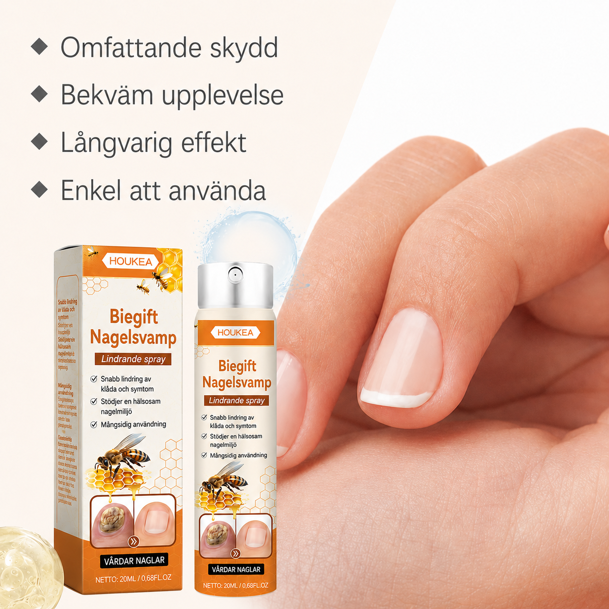 Bigiftsspray mot nagelsvamp