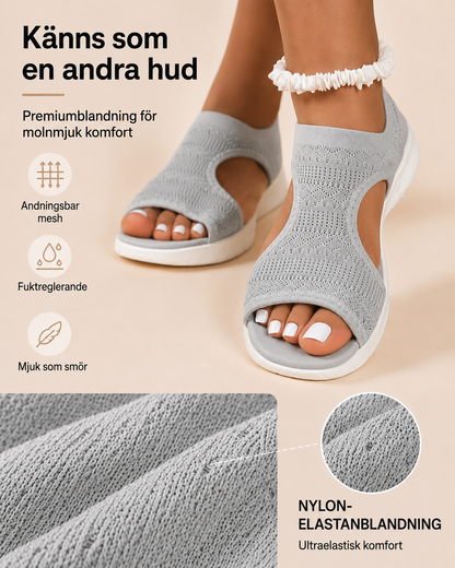 Bekväma, andningsbara platta sandaler