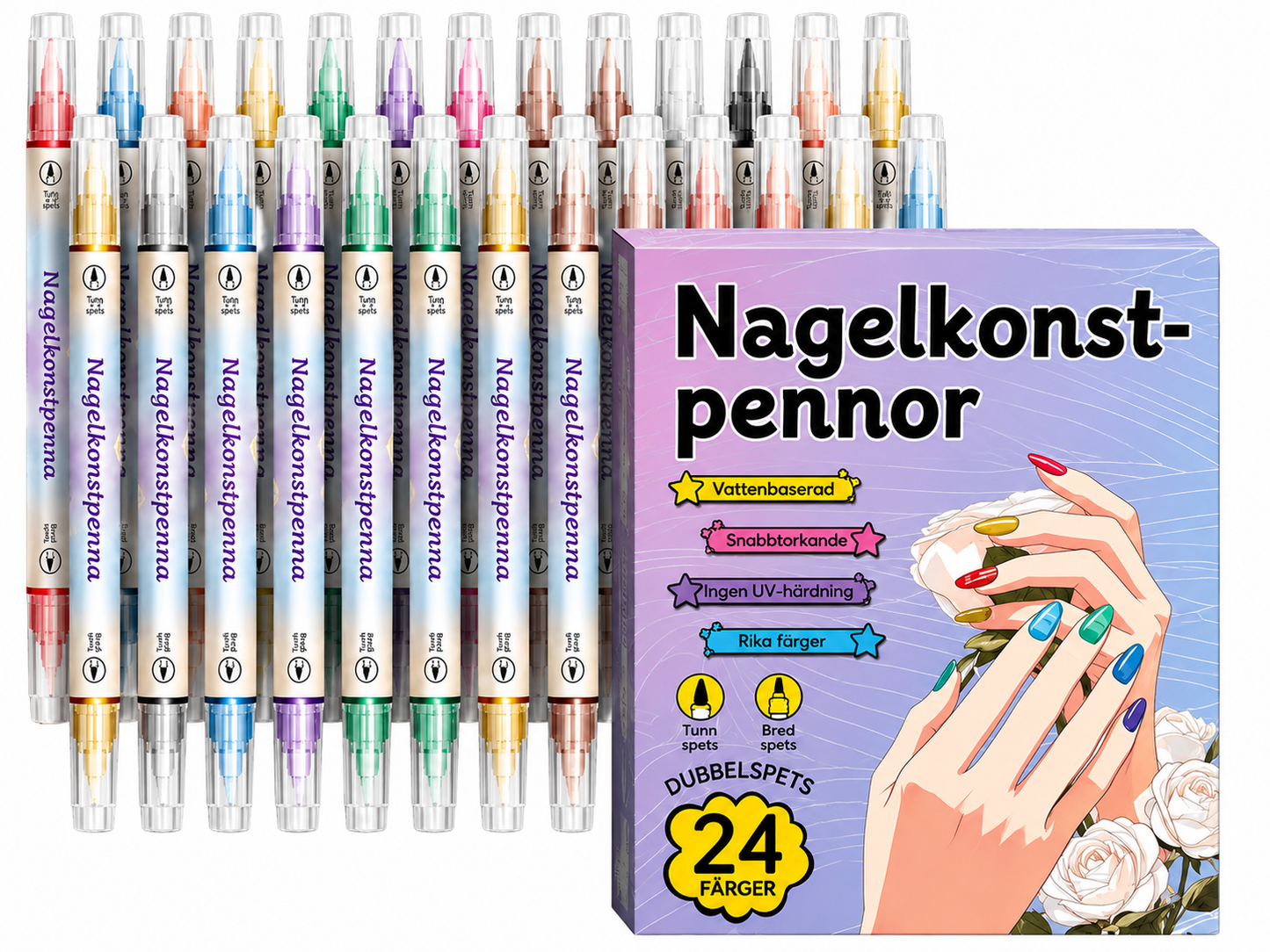 Dubbelsidigt Nagelkonst Pennset