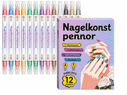 Dubbelsidigt Nagelkonst Pennset