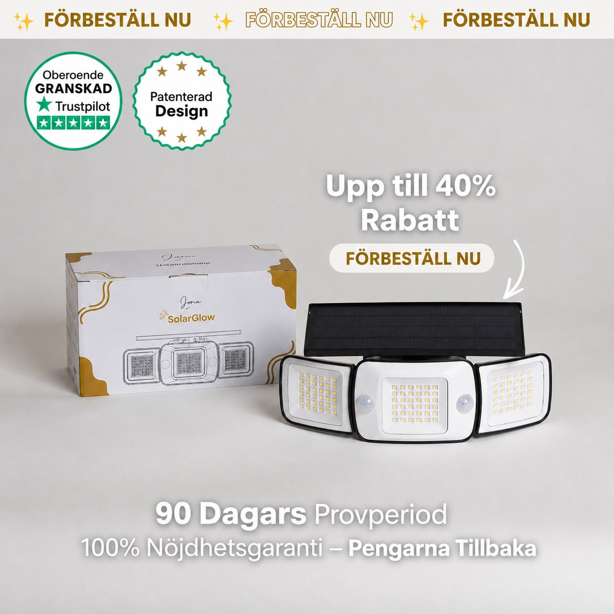 SolarGlow - Soldriven utomhuslampa med rörelsesensorer