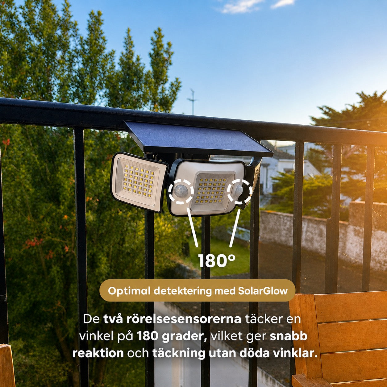 SolarGlow - Soldriven utomhuslampa med rörelsesensorer