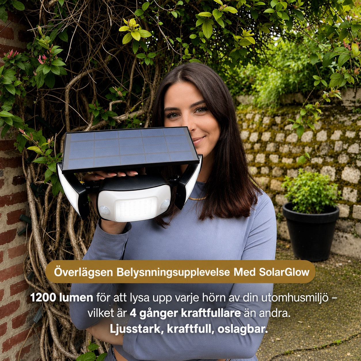 SolarGlow - Soldriven utomhuslampa med rörelsesensorer