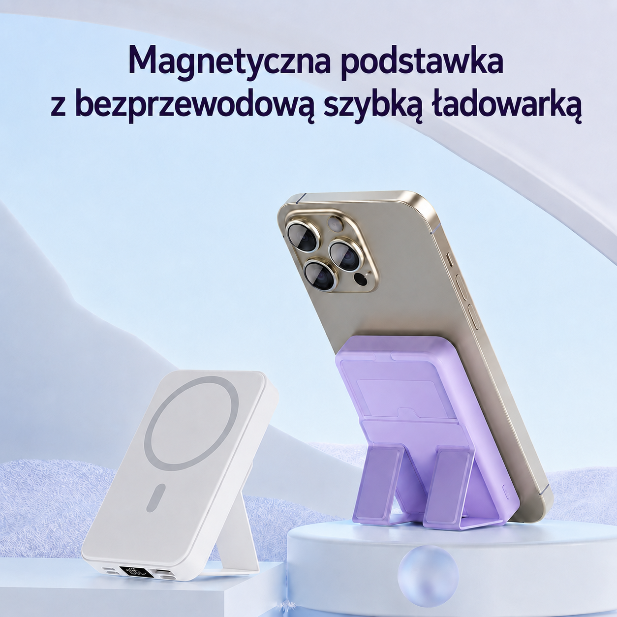 Magnetisk Trådlös Powerbank med Ställ