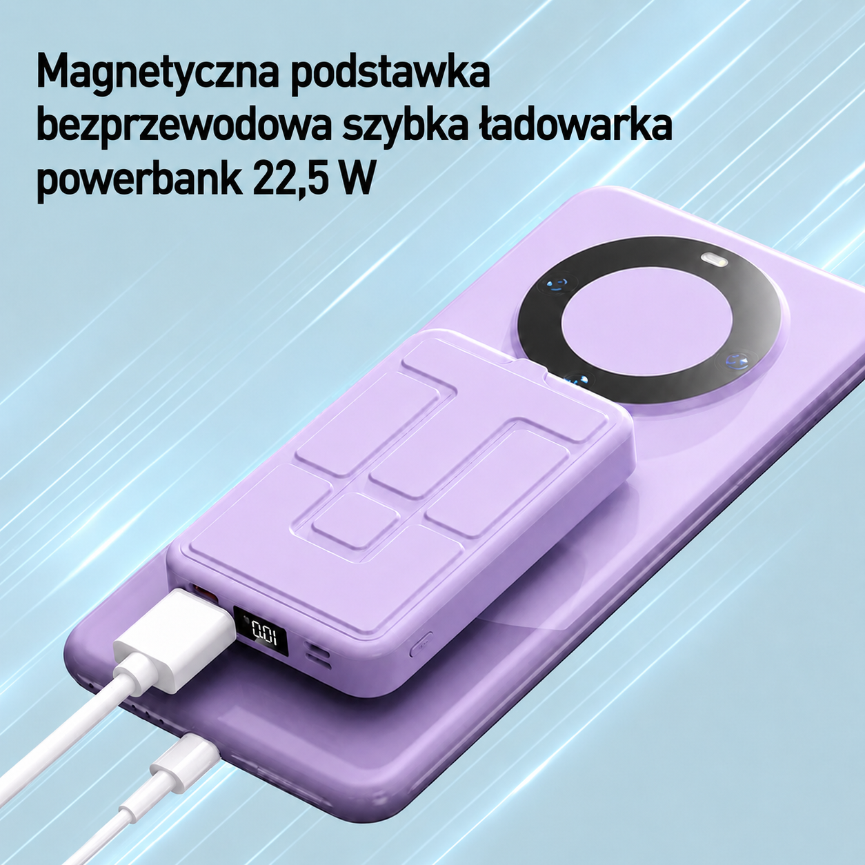 Magnetisk Trådlös Powerbank med Ställ