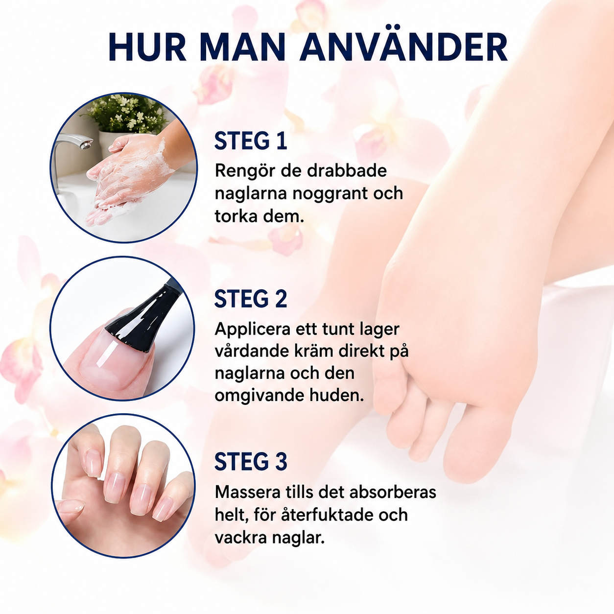 Närande nagelvård för händer och fötter