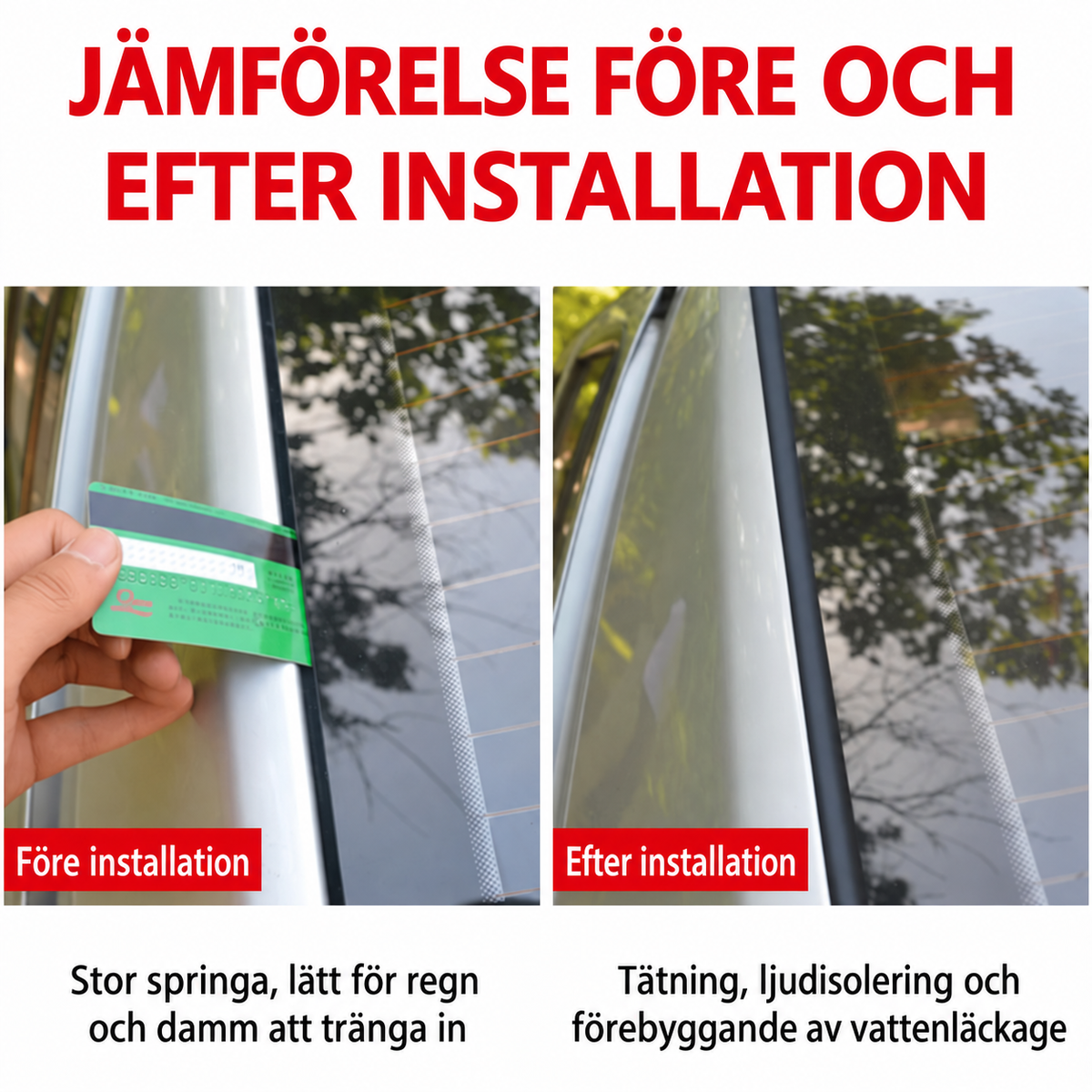 Gummitätningslist för bil, kan skäras till