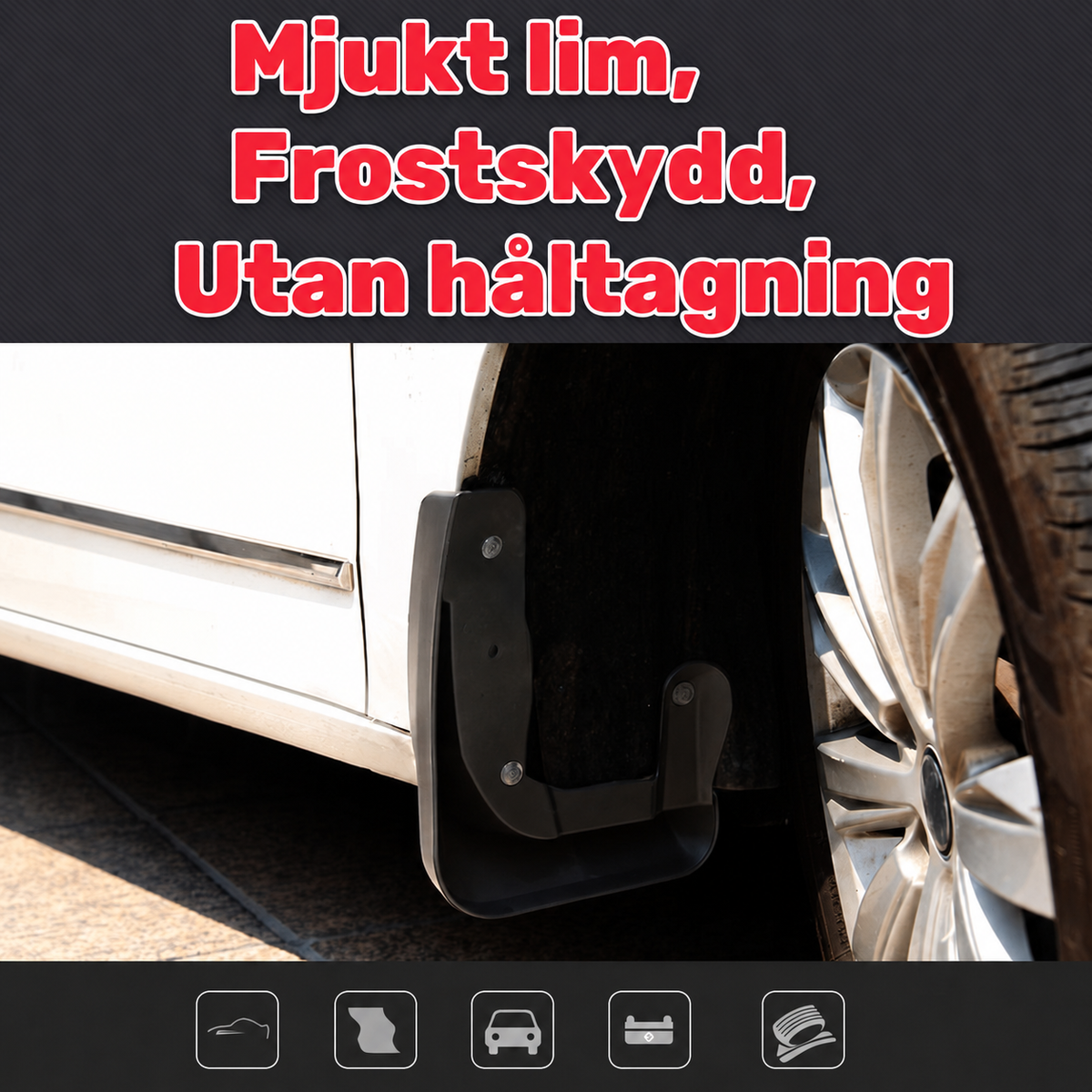 Stänkskydd med billogo – 4 st