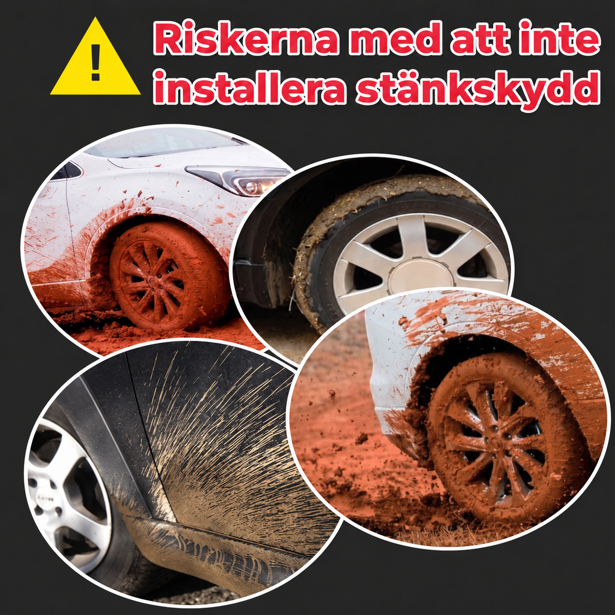 Stänkskydd med billogo – 4 st