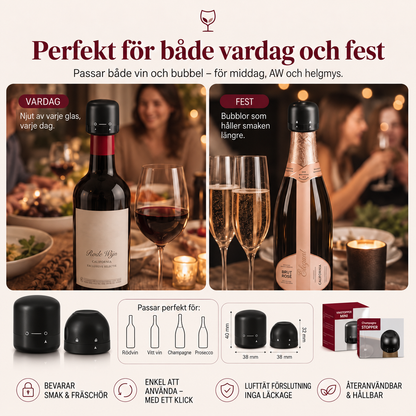 Flaskförslutare för Vin och Champagne