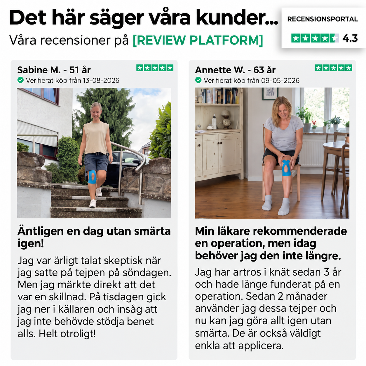 Korrigeringstejp för Knäleden - Rör dig med självförtroende igen utan att ständigt behöva tänka på ditt knä