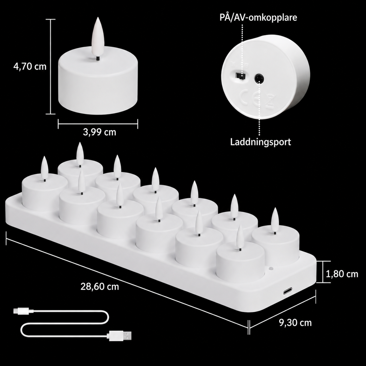 Uppladdningsbara LED-ljus