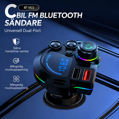 Universell FM Bluetooth-sändare - Trådlös musikstreaming och handsfreesamtal