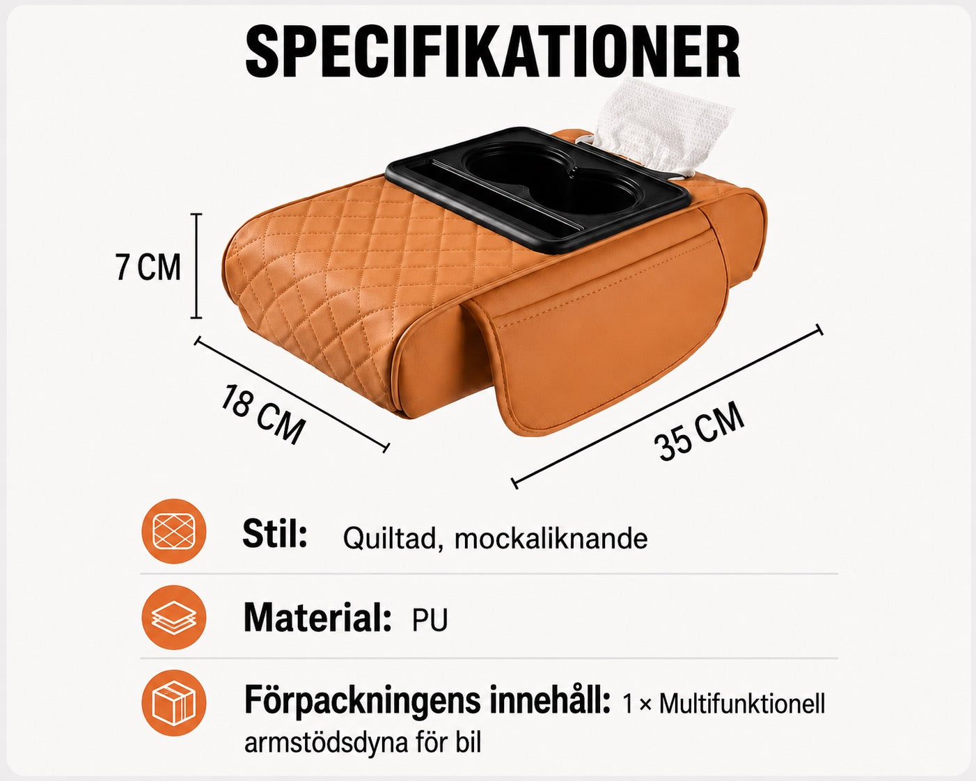 Multifunktionellt Armstöd i Läder