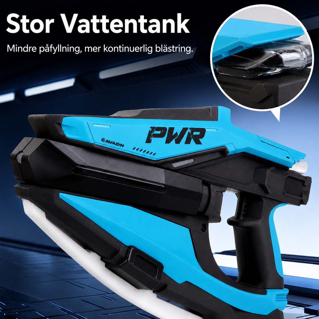 Elektrisk vattenpistol med LED- och dimeffekter