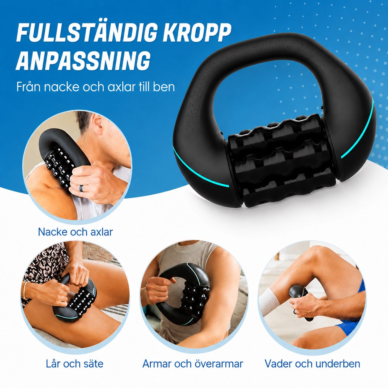 Elektrisk handmassagerulle – Djup knådningsmassage