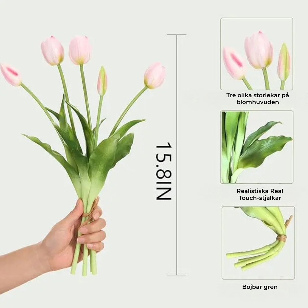 Everbloom Tulpaner – Real Touch Naturtrogna konsttulpaner med en verklighetstrogen textur