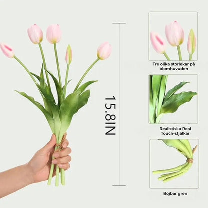 Everbloom Tulpaner – Real Touch Naturtrogna konsttulpaner med en verklighetstrogen textur