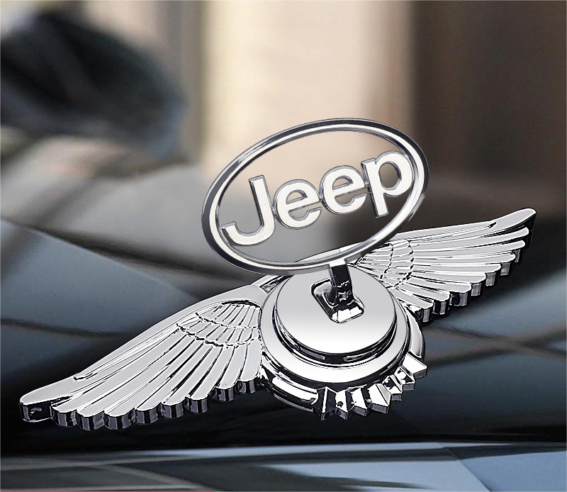 Motorhuvsemblem med billogo