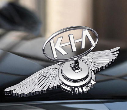Motorhuvsemblem med billogo