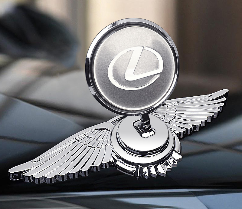 Motorhuvsemblem med billogo