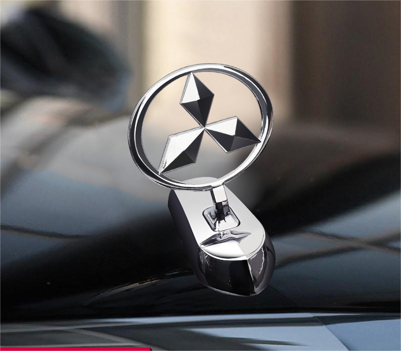 Motorhuvsemblem med billogo