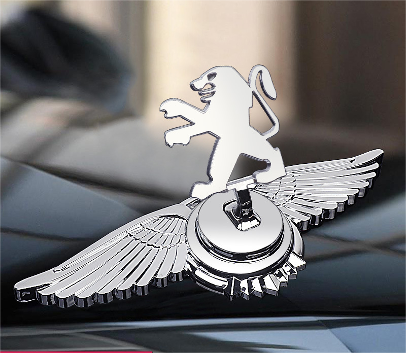 Motorhuvsemblem med billogo