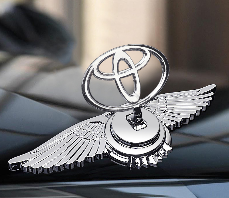 Motorhuvsemblem med billogo