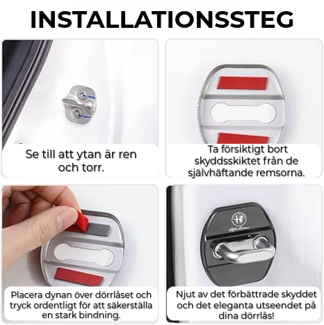 Lyxiga skyddspads för bildörrslås | 4 st