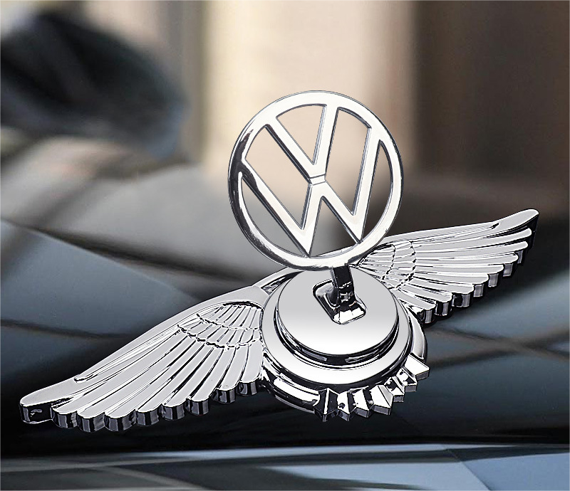 Motorhuvsemblem med billogo