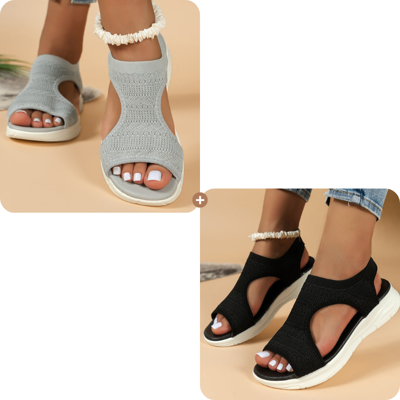 Bekväma, andningsbara platta sandaler